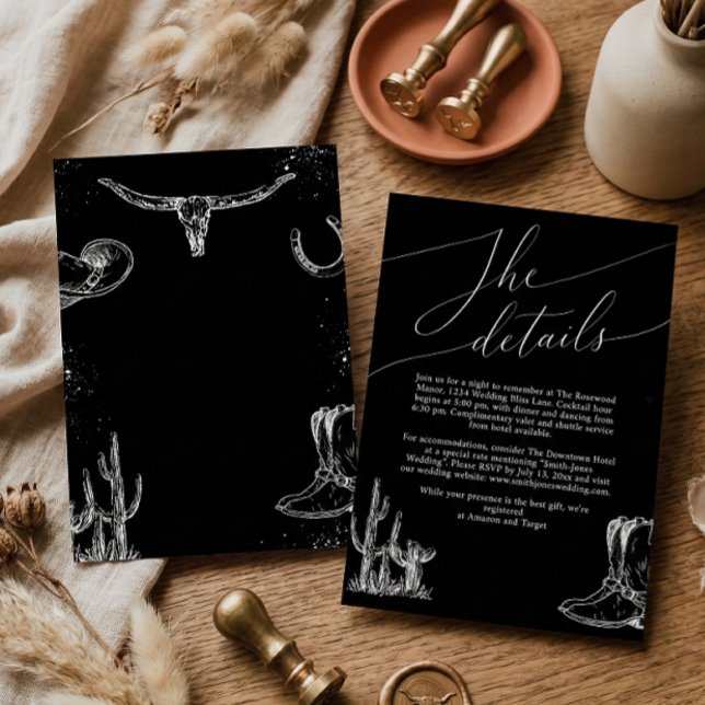 Western Cowboy Rustic Country Wedding Details Enclosure Card (Creator Uploaded)