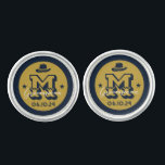 Western Cowboy Rustic Groomsmen Name Monogram Cufflinks<br><div class="desc">Personalized gifts for groomsmen with western cowboy theme. Decorated with cowboy hat with vintage western font. Text and background color are editable using the Design Tool to fit your occasion. Get this customize gift for wedding,  bachelor party,  engagement party or any other special occasions.</div>