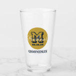 Western Cowboy Rustic Groomsmen Name Monogram Glass<br><div class="desc">Personalized gifts for groomsmen with western cowboy theme. Decorated with cowboy hat with vintage western font. Text and color are editable using the Design Tool to fit your occasion. Get this customize gift for wedding,  bachelor party,  engagement party or any other special occasions.</div>
