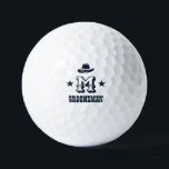 Western Cowboy Rustic Groomsmen Name Monogram Golf Balls<br><div class="desc">Personalized gifts for groomsmen with western cowboy theme. Decorated with cowboy hat with vintage western font. Text and color are editable using the Design Tool to fit your occasion. Get this customize gift for wedding,  bachelor party,  engagement party or any other special occasions.</div>
