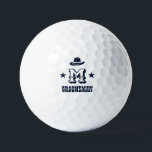 Western Cowboy Rustic Groomsmen Name Monogram Golf Balls<br><div class="desc">Personalized gifts for groomsmen with western cowboy theme. Decorated with cowboy hat with vintage western font. Text and color are editable using the Design Tool to fit your occasion. Get this customize gift for wedding,  bachelor party,  engagement party or any other special occasions.</div>