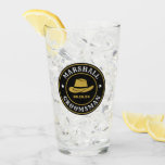 Western Cowboy Rustic Logo Personalized Groomsmen Glass<br><div class="desc">Personalized gifts for groomsmen with western cowboy theme. Decorated with cowboy hat with vintage western font. Text and color are editable using the Design Tool to fit your occasion. Get this customize gift for wedding,  bachelor party,  engagement party or any other special occasions.</div>