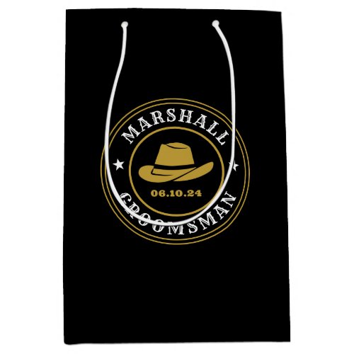 Western Cowboy Rustic Logo Personalized Groomsmen Medium Gift Bag