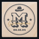 Western Cowboy Rustic Monogram Best Man Groomsmen Stone Coaster<br><div class="desc">Personalized gifts for groomsmen and best man with western cowboy theme. Decorated with cowboy hat with vintage western font. Text and color are editable using the Design Tool to fit your occasion. Get this customize gift for wedding,  bachelor party,  engagement party or any other special occasions.</div>
