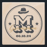 Western Cowboy Rustic Monogram Best Man Groomsmen Stone Coaster<br><div class="desc">Personalized gifts for groomsmen and best man with western cowboy theme. Decorated with cowboy hat with vintage western font. Text and color are editable using the Design Tool to fit your occasion. Get this customize gift for wedding,  bachelor party,  engagement party or any other special occasions.</div>