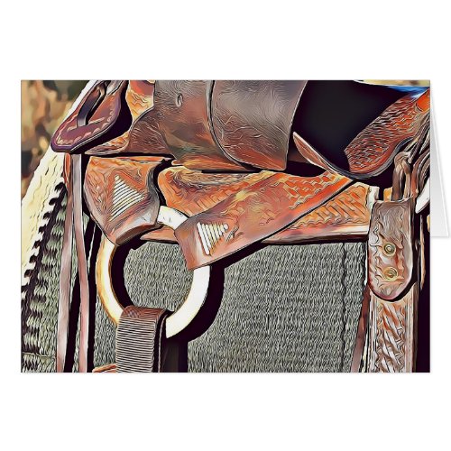 Western Cowboy Saddle Get Well Card