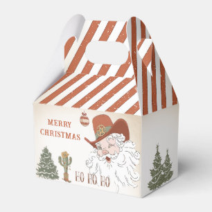Western Cowboy Santa Christmas Favor Boxes