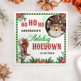 Western Cowboy Santa Christmas Hoedown Party Napkins