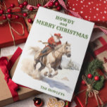 Western Cowboy Santa Christmas Holiday<br><div class="desc">This design was created though digital art. It may be personalized in the area provided by changing the photo and/or text. Or it can be customized by choosing the click to customize further option and delete or change the color the background, add text, change the text color or style, or...</div>