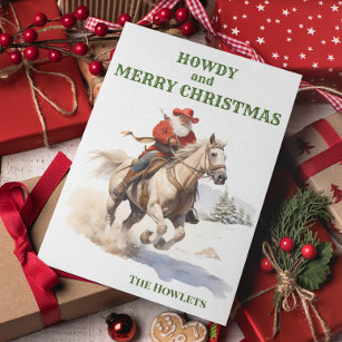 Western Cowboy Santa Christmas Holiday