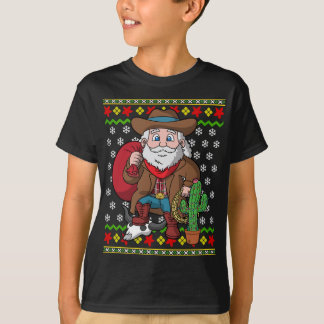 Western Cowboy Santa Claus Ugly Christmas Sweater