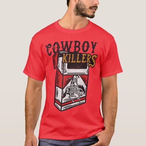 Western Cowboy Skeleton Punchy Cowboy Killers  T_Shirt