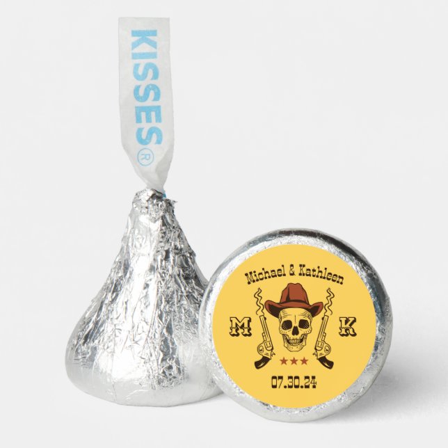 Western Cowboy Skull Monogram Country Wedding Hershey®'s Kisses® (Front)