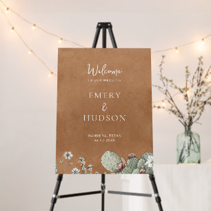 Western Cowboy Southwest Vintage Wedding Welcome Foam Board