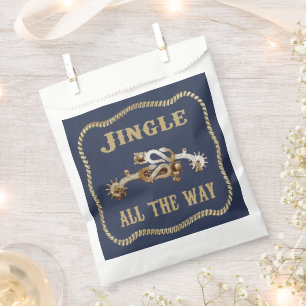 Western Cowboy Spurs Jingle All The Way Favor Bag