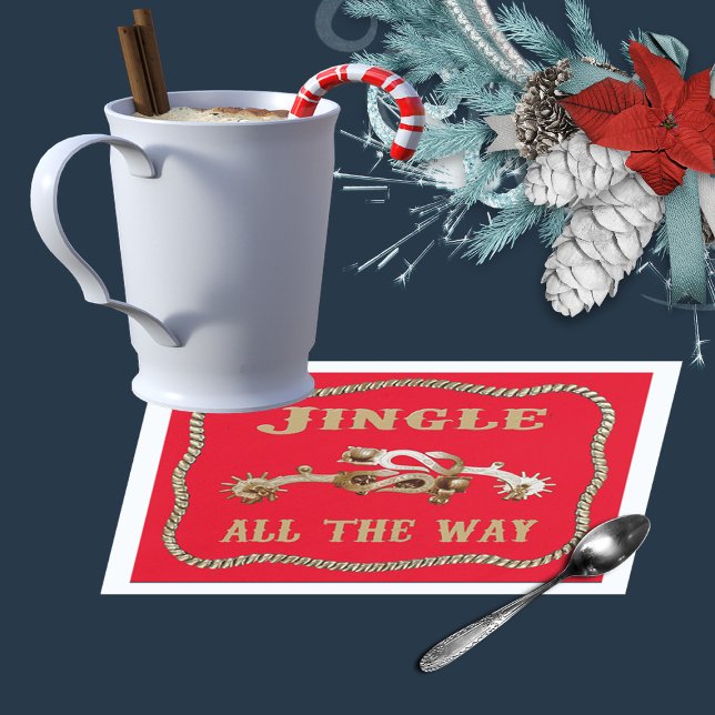 Western Cowboy Spurs Jingle All The Way Napkins (Creator Uploaded)