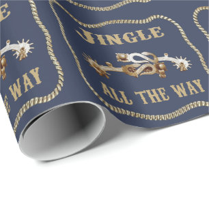Western Cowboy Spurs Jingle All The Way Wrapping Paper