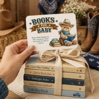 Western Cowboy Teddy Bear Books For Baby Enclosure Card