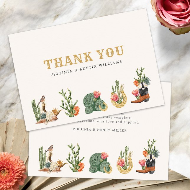Western Cowboy Thank You Card (Boho Western Cowboy Thank You Card by Painted Paperie
)