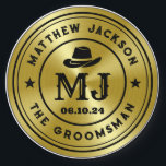 Western Cowboy Vintage Gold Monogram Groomsmen Wireless Charger<br><div class="desc">Personalized gifts for groomsmen and best man with western cowboy theme. Decorated with cowboy hat with vintage western font. Text and color are editable using the Design Tool to fit your occasion. Get this customize gift for wedding,  bachelor party,  engagement party or any other special occasions.</div>