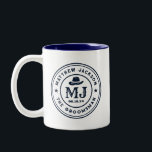 Western Cowboy Vintage Logo Monogram Groomsmen Two-Tone Coffee Mug<br><div class="desc">Personalized gifts for groomsmen with western cowboy theme. Decorated with cowboy hat with vintage western font. Text and color are editable using the Design Tool to fit your occasion. Get this customize gift for wedding,  bachelor party,  engagement party or any other special occasions.</div>