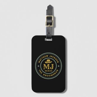Western Cowboy Vintage Monogram Best Man Groomsmen
