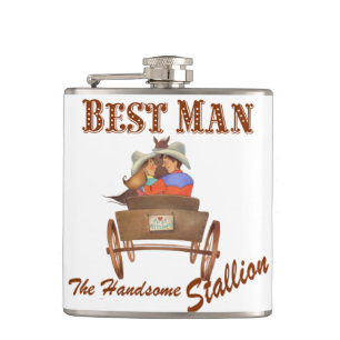 Western Cowboy Wedding Flask Groomsmen's Gift