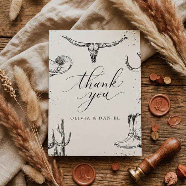 Western Cowboy Wedding Thank You Card (Creator Uploaded)