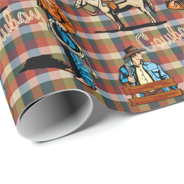 Western Cowboys And Horse Wrapping Paper (Roll Corner)