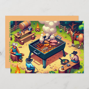 Western Cowboys Cooking Grilling Custom Invitation