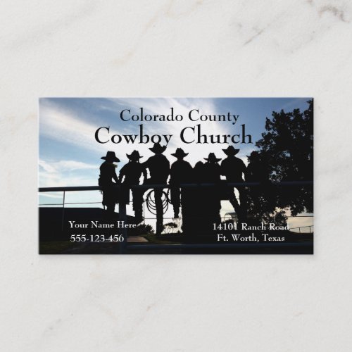 Western Cowboys On The FenceBusiness Card Template