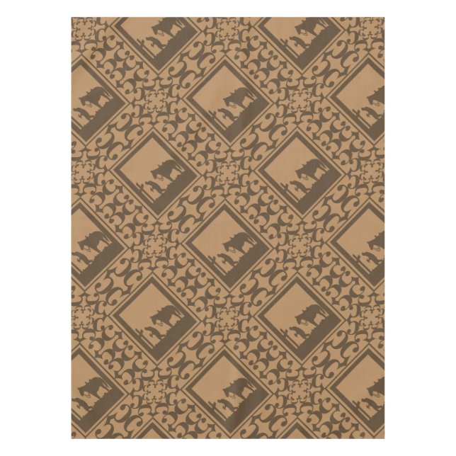 Western Cowboys Prayer Table Cloth (Front)