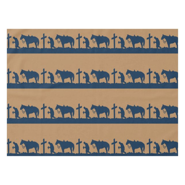 Western Cowboys Prayer Table Cloth (Front (Horizontal))