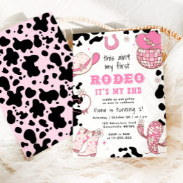 Western cowgirl 2nd Rodeo Birthday party Invitation