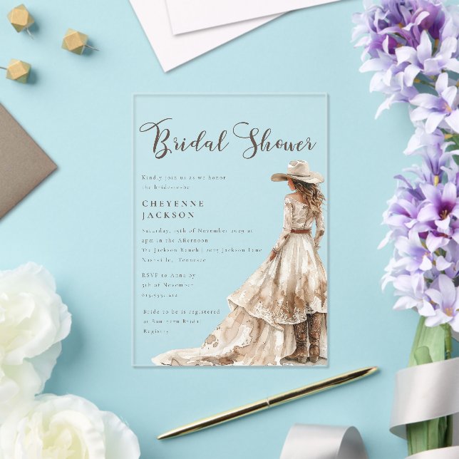 Western Cowgirl and Lace Bridal Shower  Invitation (Insitu (Wedding))