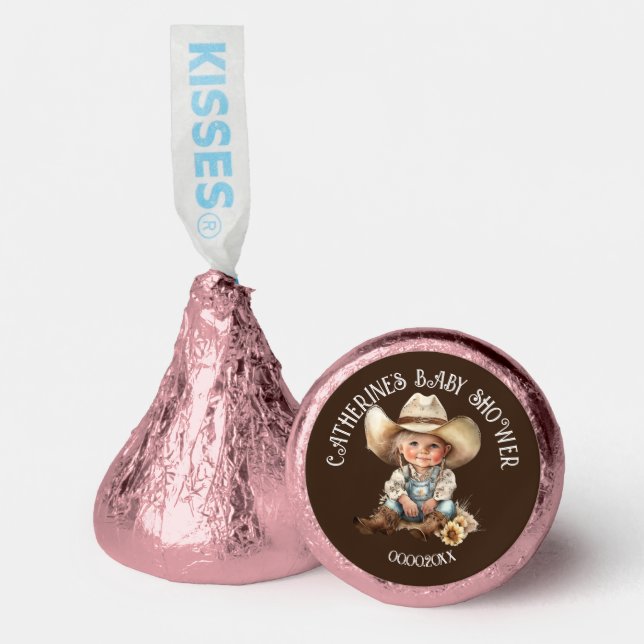 Western cowgirl baby shower for girls hershey®'s kisses® (Front)