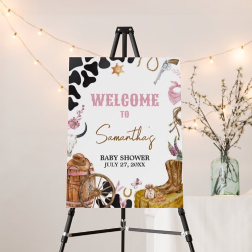 Western Cowgirl Baby Shower Welcome Sign