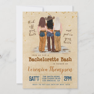 Western Cowgirl Bachelorette Bridal Shower Invitation