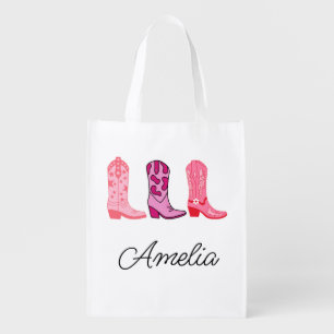 Western Cowgirl Bachelorette Tote Bags, Custom Bri