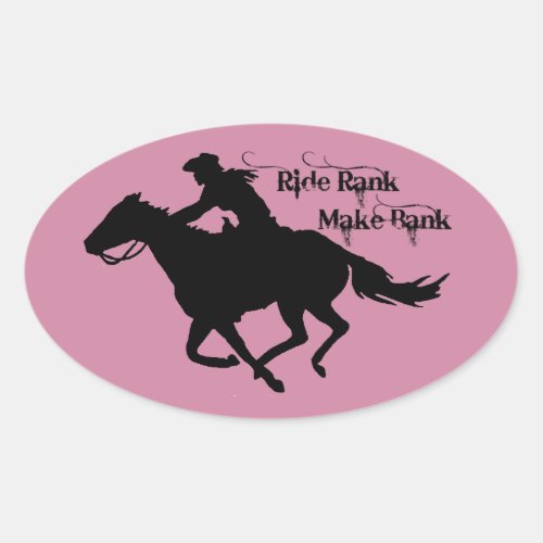 Western Cowgirl Barrel Racer Ride Rank Sticker