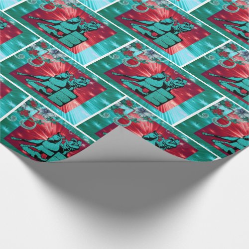 Western Cowgirl Barrel Racing Holiday Gift Warp Wrapping Paper