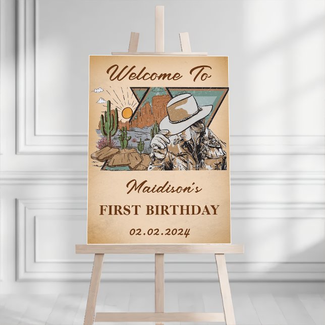 Western Cowgirl Birthday Party Welcome Sign (Creator Uploaded)