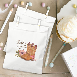 Western Cowgirl Boho Flowers Boots Whimsical Favor Bag