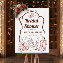 Western Cowgirl Boots Bridal Shower Welcome Sign