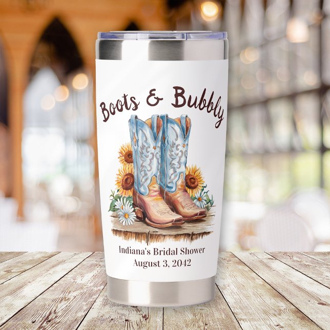 Western Cowgirl Boots & Bubbly Shower Insulated Tumbler (Creator Uploaded)