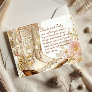 Western Cowgirl Boots Floral Books for Baby  Enclosure Card