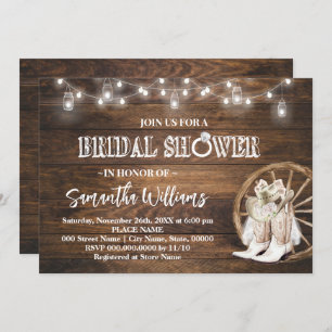 Western Cowgirl Bridal Shower Country Chic Wedding Invitation