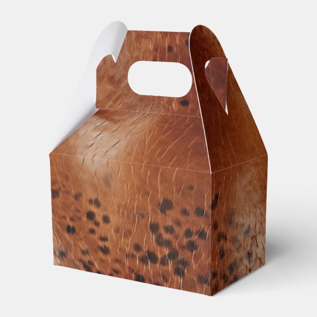 Western Cowgirl Brown Black  Favor Boxes (Front Side)