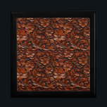 Western Cowgirl Brown Floral Gift Box<br><div class="desc">Western Brown Black Cowgirl Cowboy Faux Leather Look Floral</div>