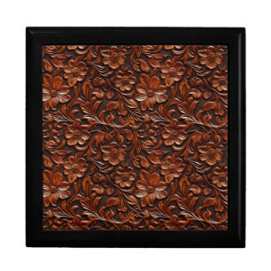 Western Cowgirl Brown Floral Gift Box